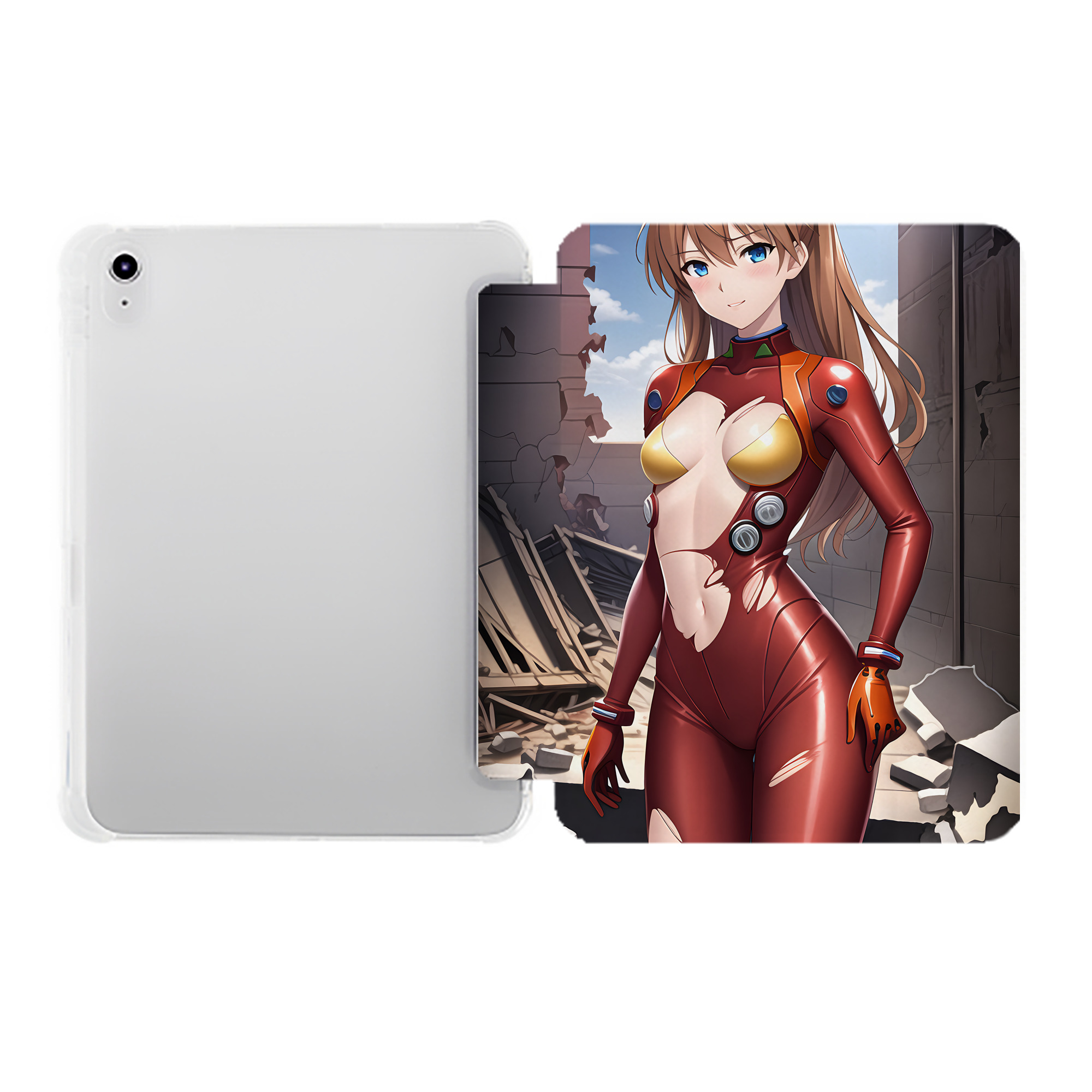 （画像用） EVA 新世紀エヴァンゲリオン IPad ケース ペン収納付き 三つ折りスタンド PUレザー×シリコン 対応機種9.5/10.5/10.9インチ